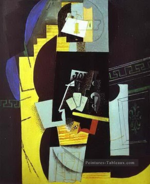 the duke of osuna and his family Tableau Peinture - The Card Player 1913 cubiste Pablo Picasso